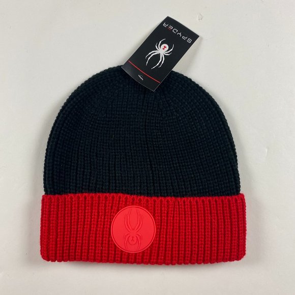 NEW Spyder Color Block Beanie Hat Cap Toque Men's One Size Ski Winter - Picture 1 of 8